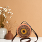 Round Leather Sunflower Bag